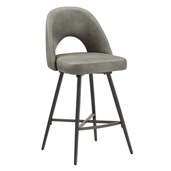 Mercury Row® Etna Swivel Upholstered Counter Stool with Metal Frame